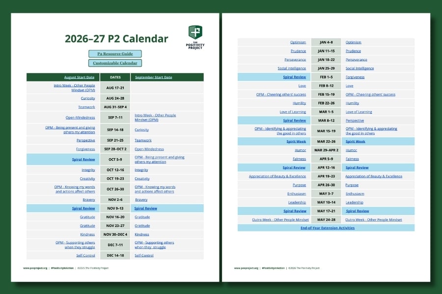 P2 Calendar 2026-27