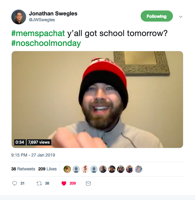 Principal Jonathan Swegles demonstrating the character strength of humor. 