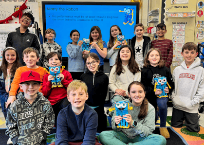 Students and Marty The Robot