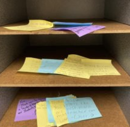 sticky notes to teachers