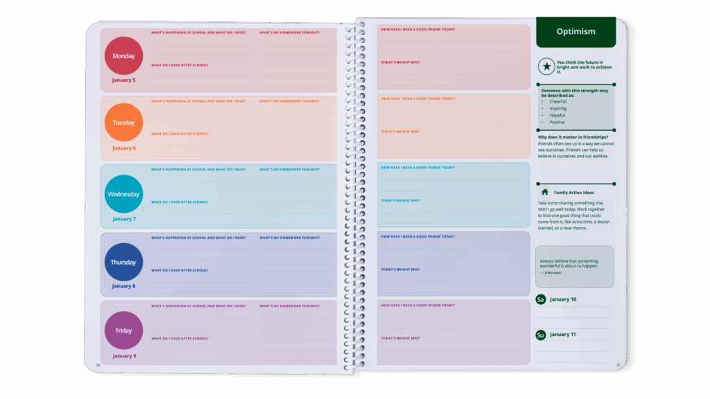 p2 elementary school planner