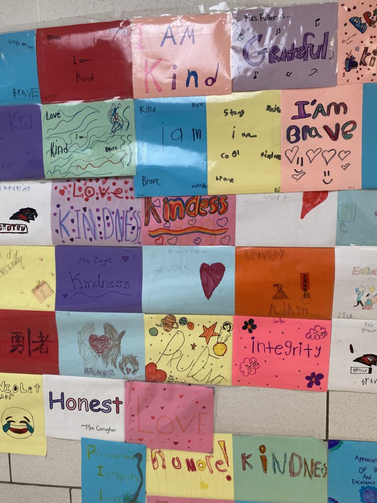 groton elementary character strength word wall