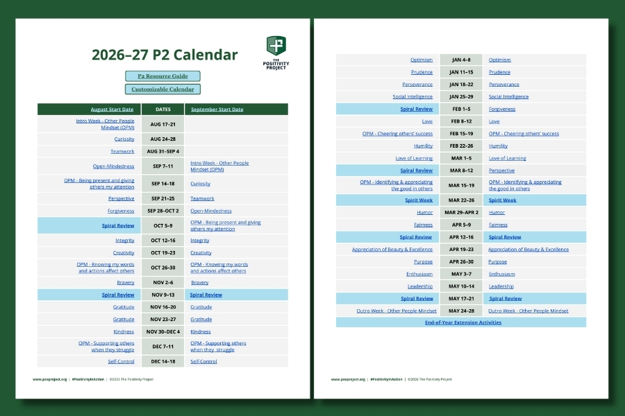 P2 Calendar 2026-27