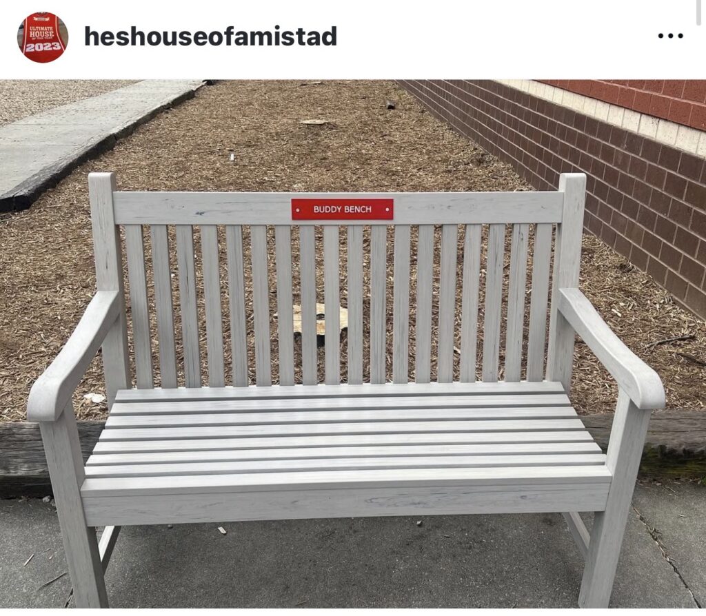 house of amistad bench 